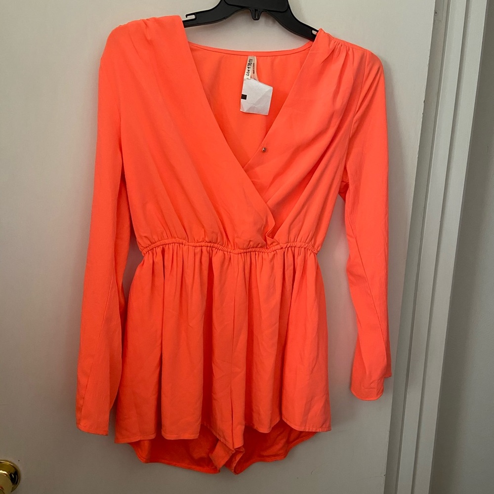 Bright orange toned romper